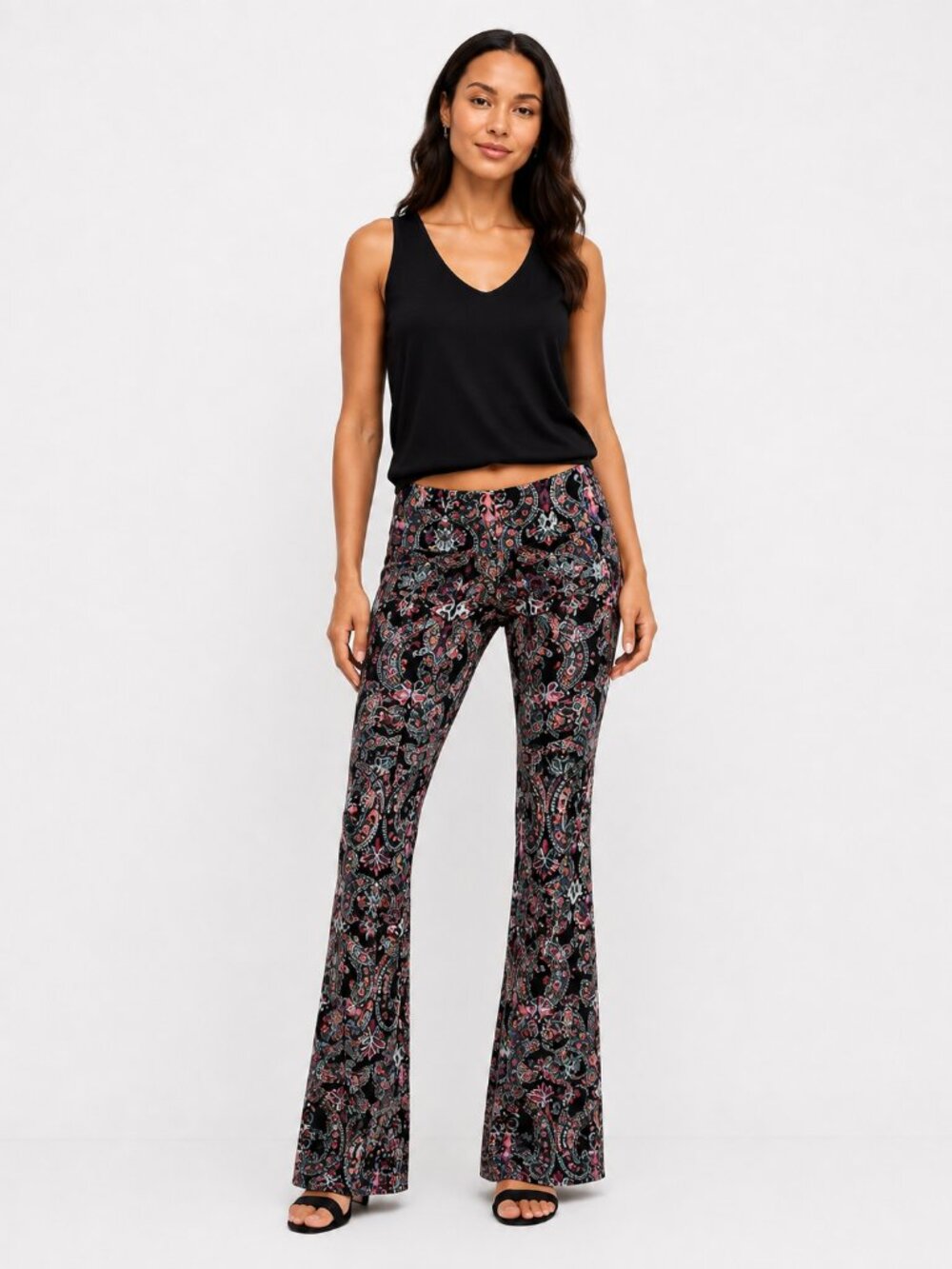 Swell Boho Bell Bottom Flare Paisley Medallion Print Pants Women’s XS